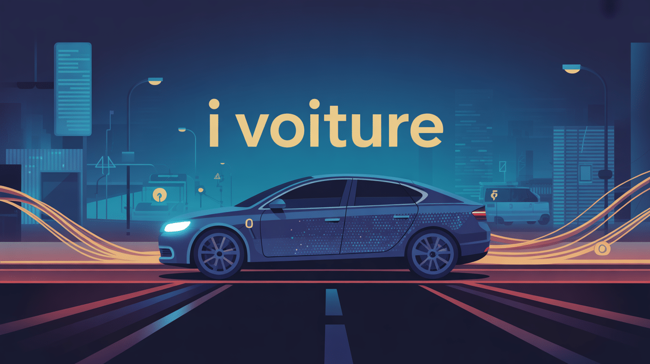 i voiture électrique et connectée en ville moderne