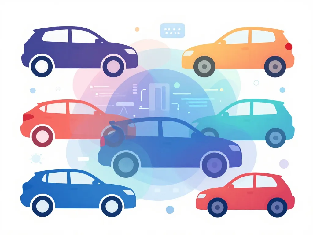 différentes i voitures électriques et connectées symbolisées