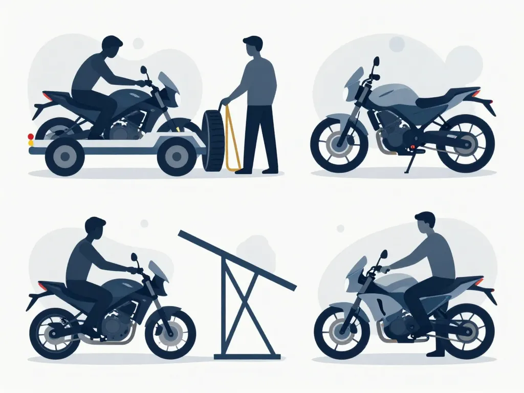 location remorque moto leclerc préparation chargement sécurisé