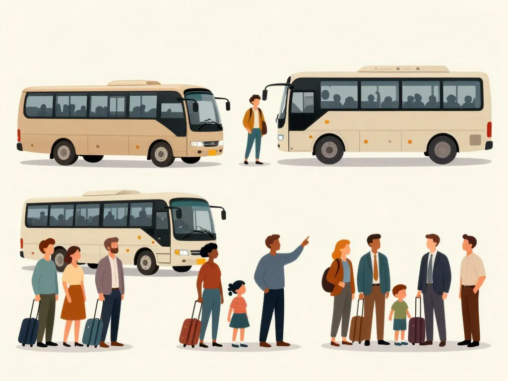 scène choix bus groupe voyage nombre de place dans un bus