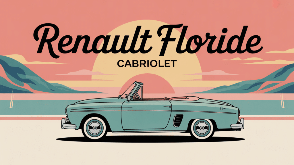 Renault Floride convertible sur route côtière ambiance rétro