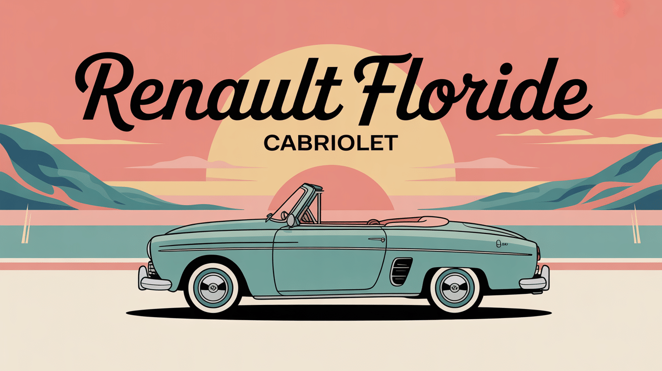 Renault Floride convertible sur route côtière ambiance rétro
