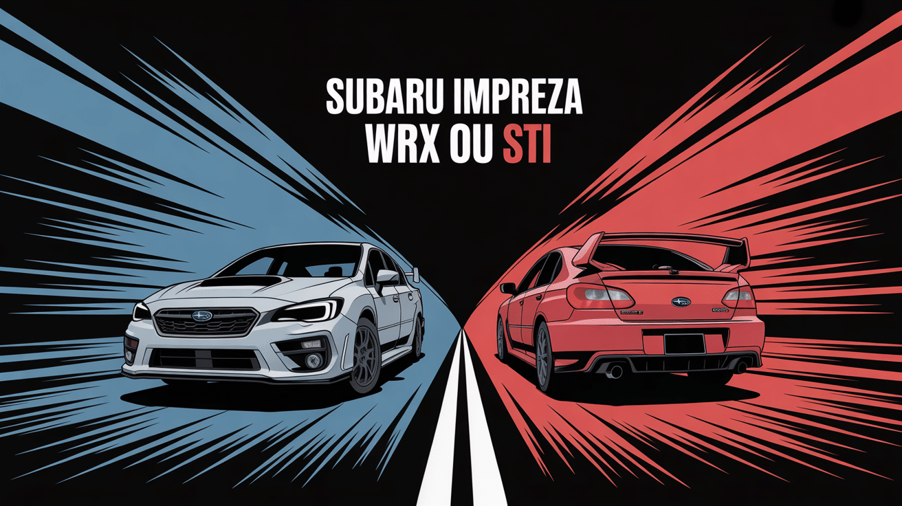 subaru impreza wrx or sti illustration moderne sur route sinueuse