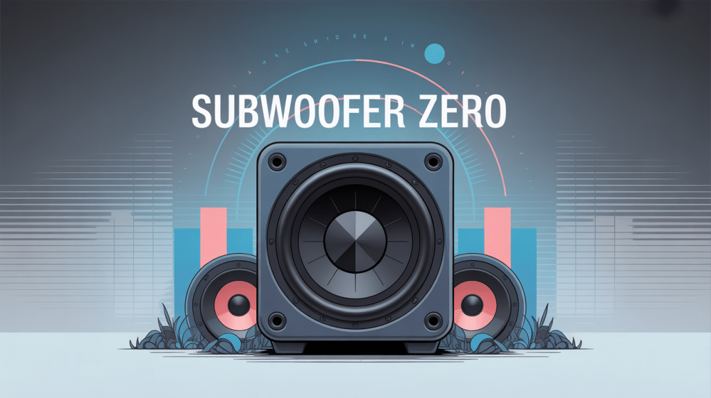illustration centrale subwoofer zero avec ondes sonores pures