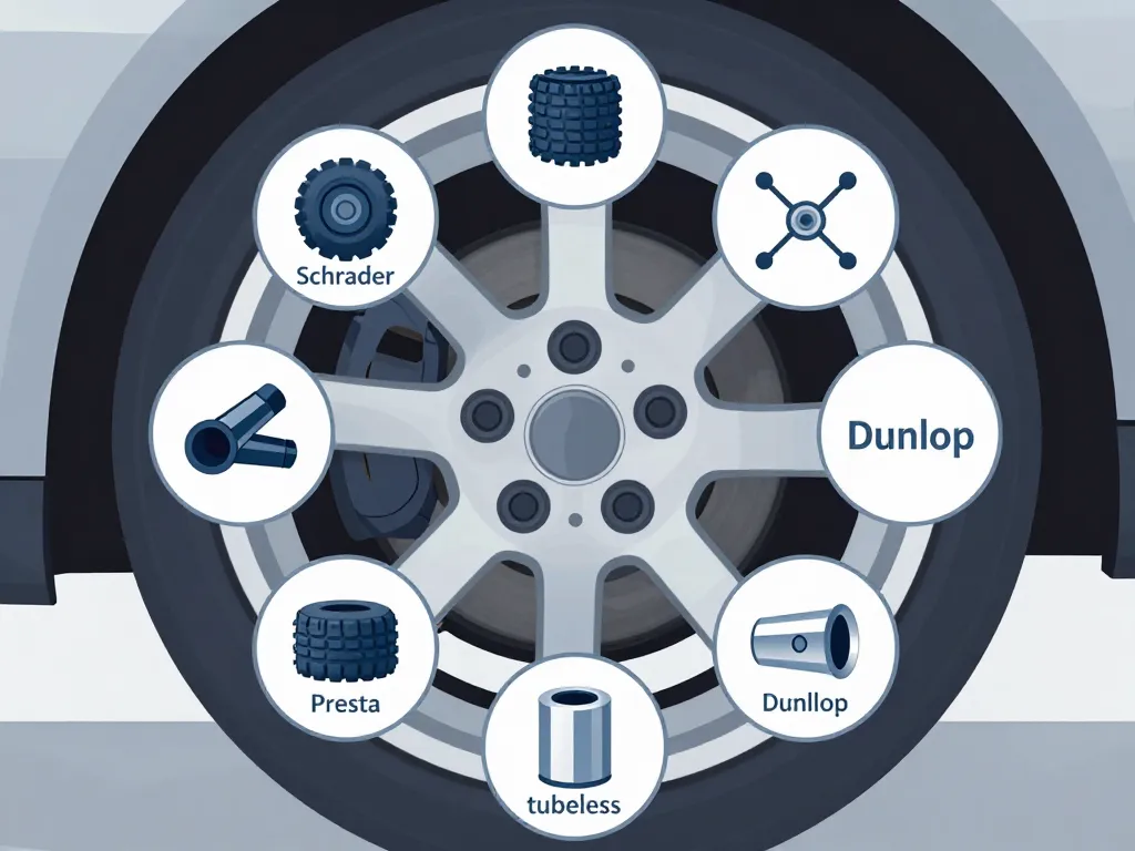 diagramme concept valve pour pneu schrader presta dunlop
