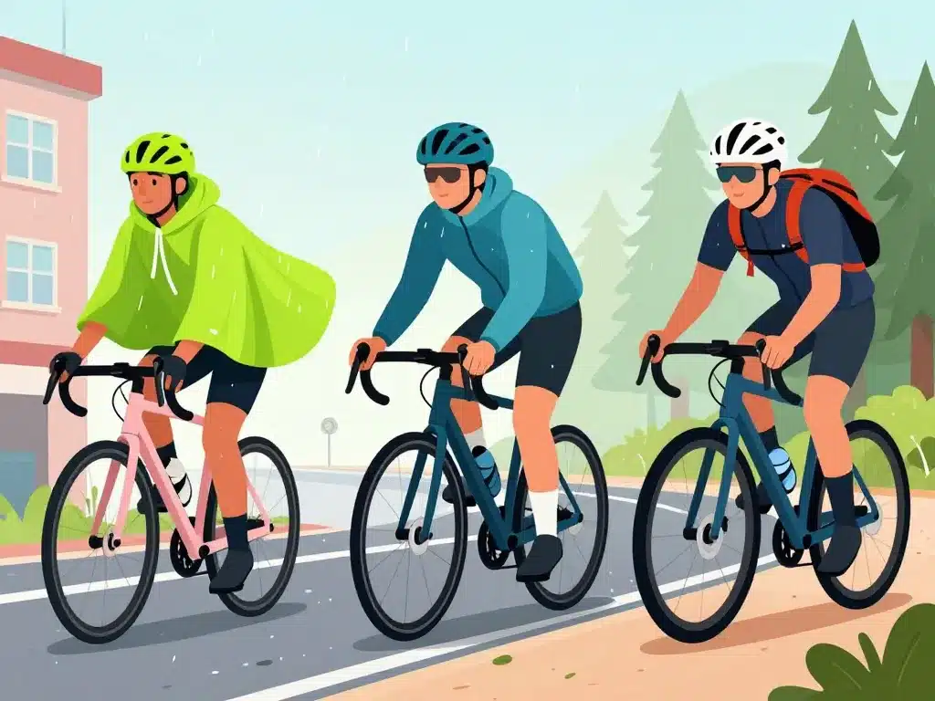vetement pluie velo choix poncho veste pour cyclistes