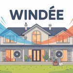 illustration moderne windee ventilation décentralisée maison stylisée flux air