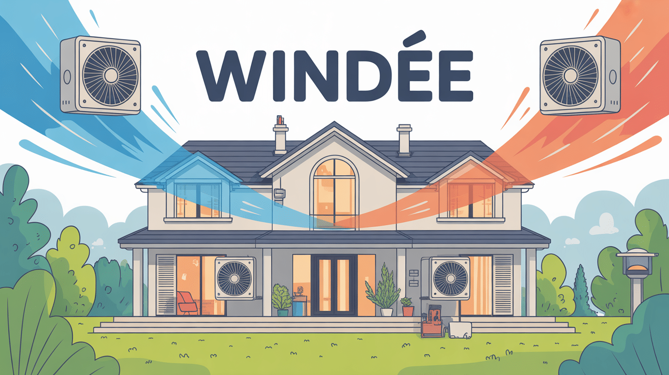 illustration moderne windee ventilation décentralisée maison stylisée flux air