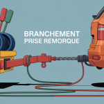 branchement prise remorque gros plan vectoriel