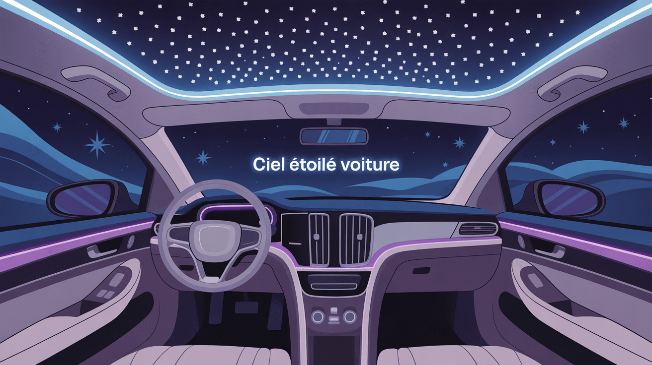 Ciel étoilé voiture garniture de toit lumineuse