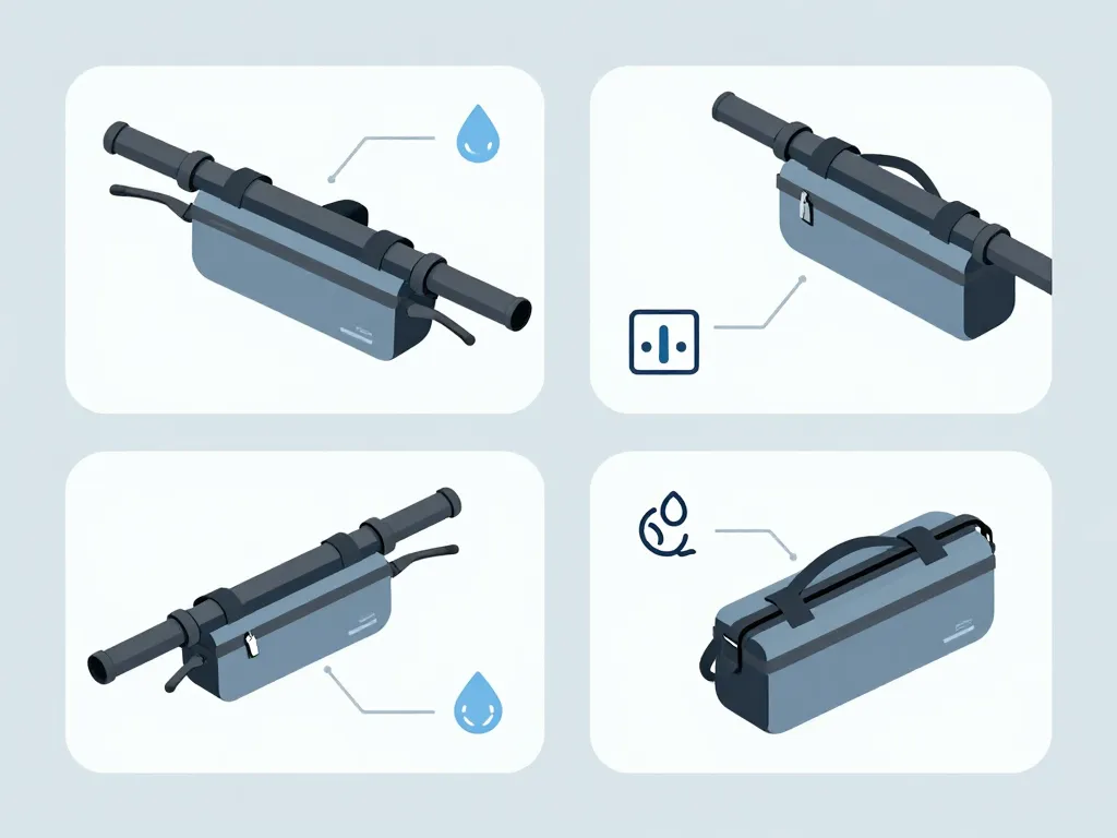 schéma des caractéristiques sacoche velo guidon