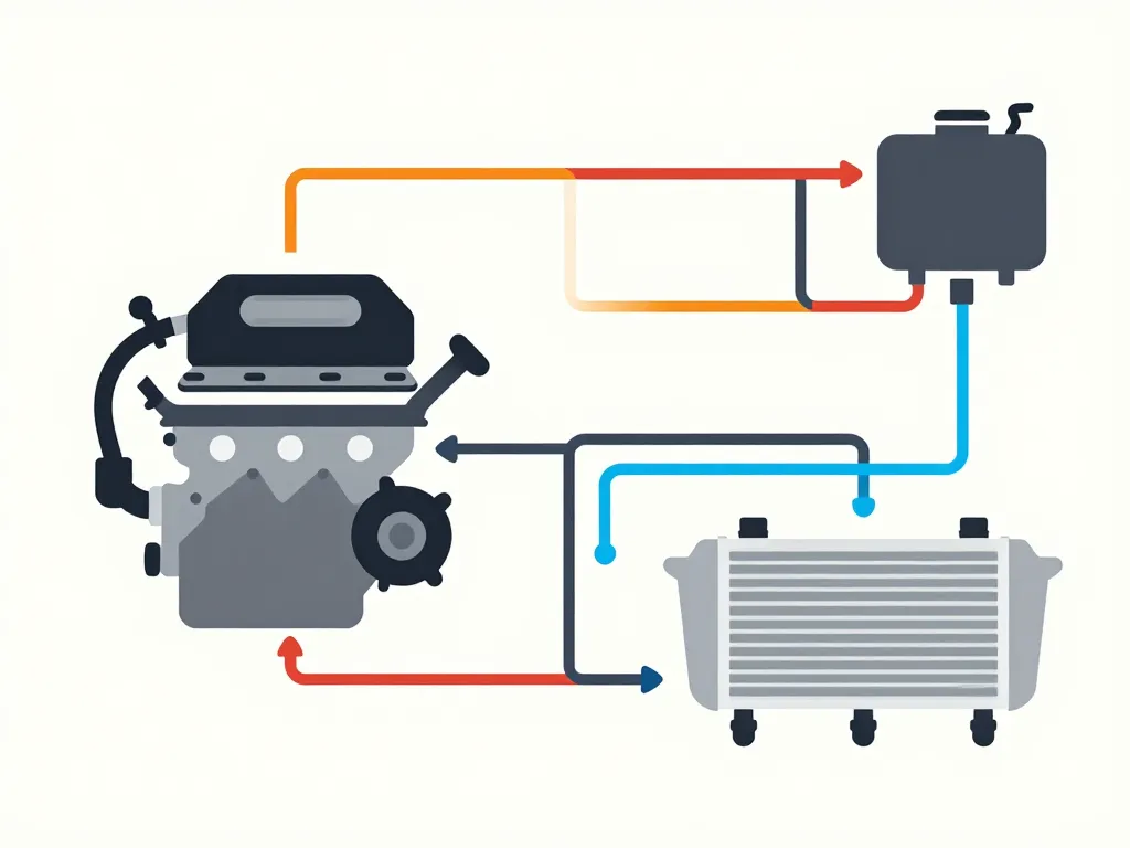 Schéma durite de refroidissement moteur voiture