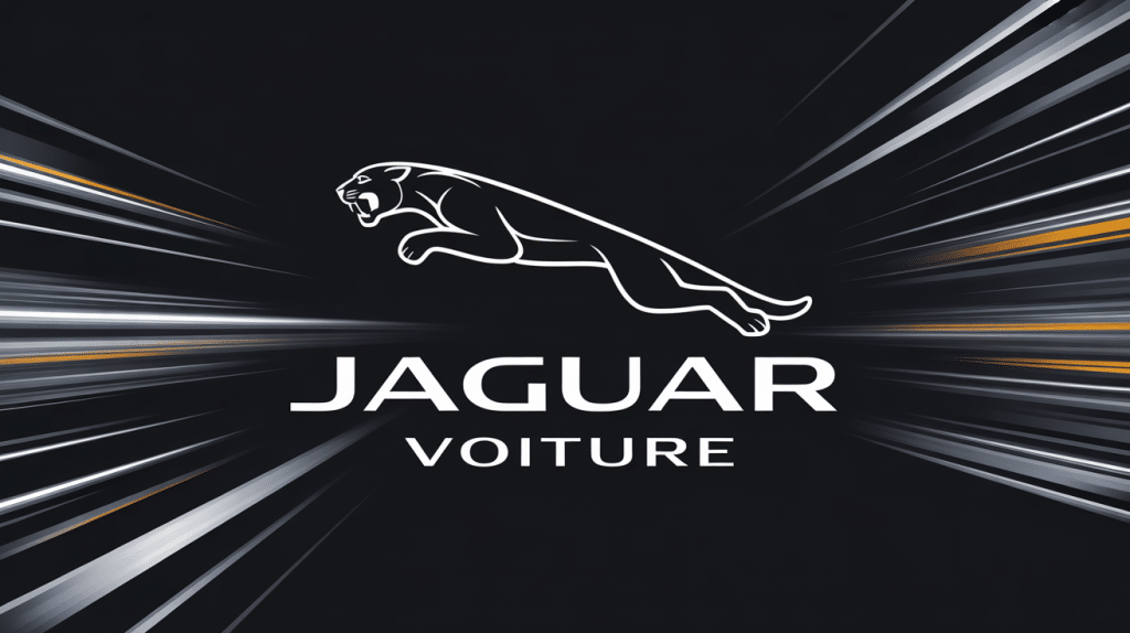 Jaguar voiture logo stylisé bondissant fond élégant