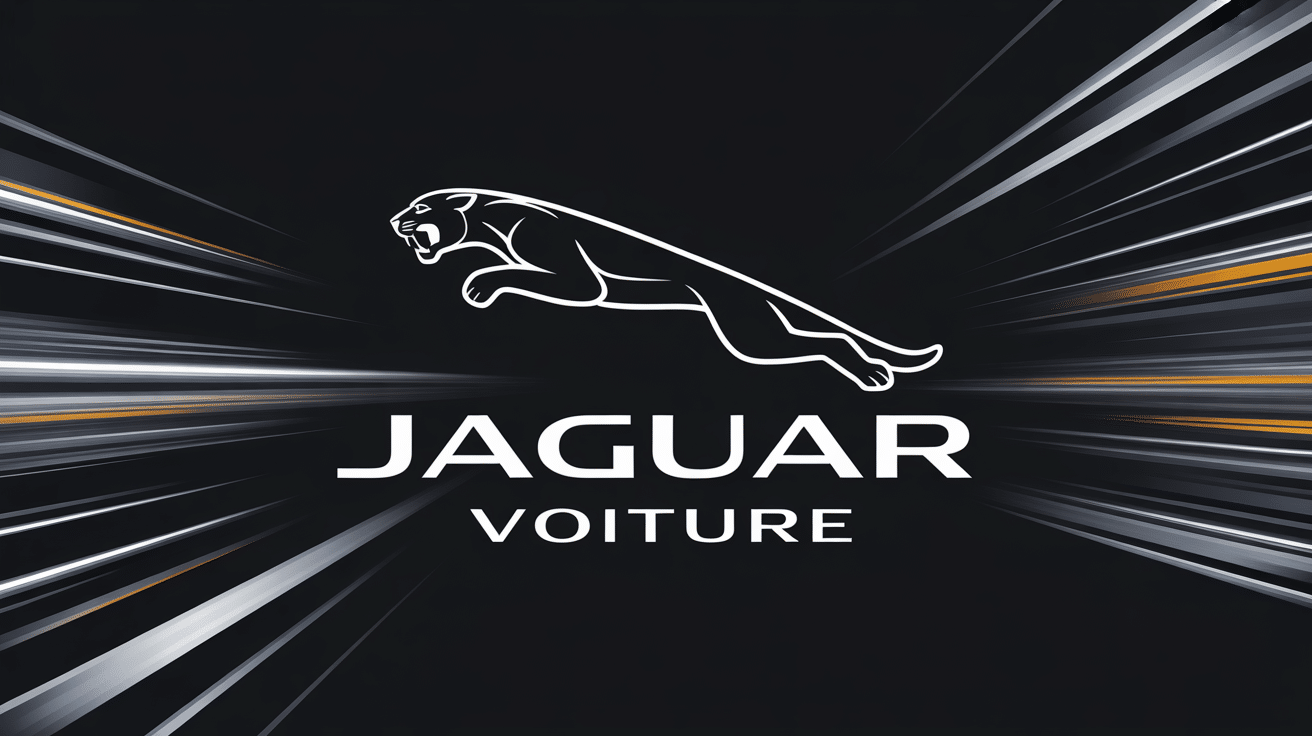 Jaguar voiture logo stylisé bondissant fond élégant