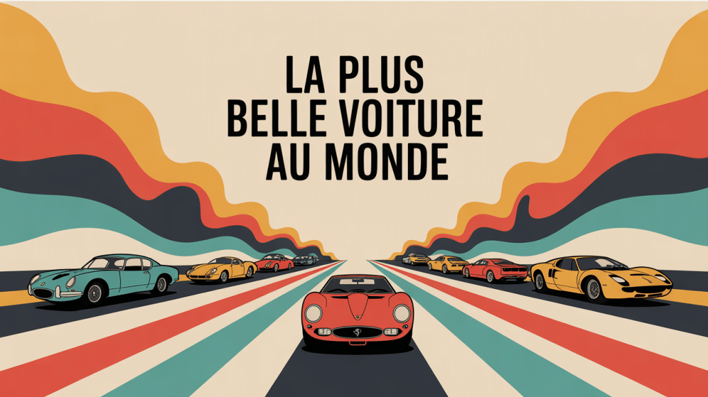Illustration la plus belle voiture au monde avec modèles iconiques