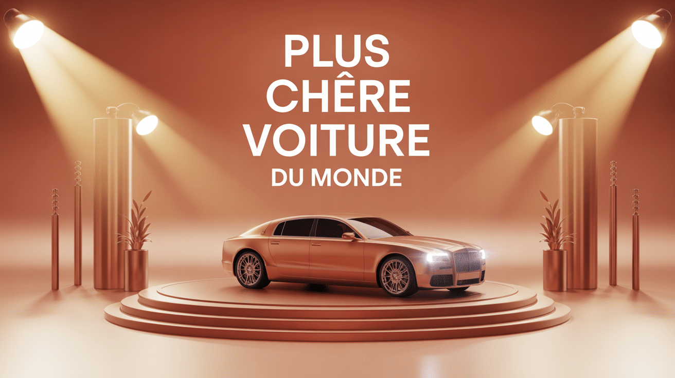 Illustration podium luxe la plus chère voiture du monde