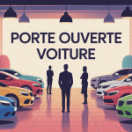 illustration porte ouverte voiture concession