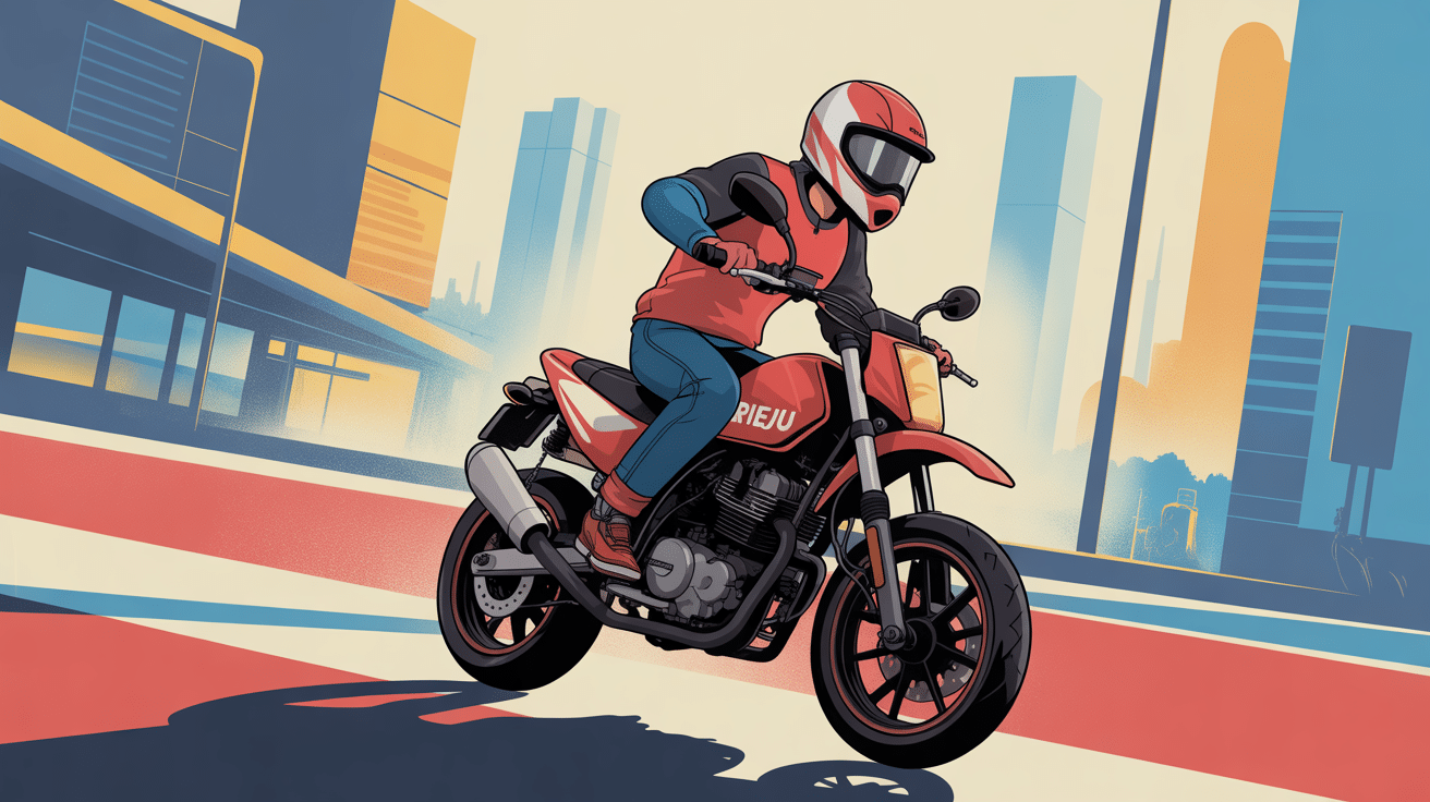 rieju spike supermotard sportive en ville vecteur