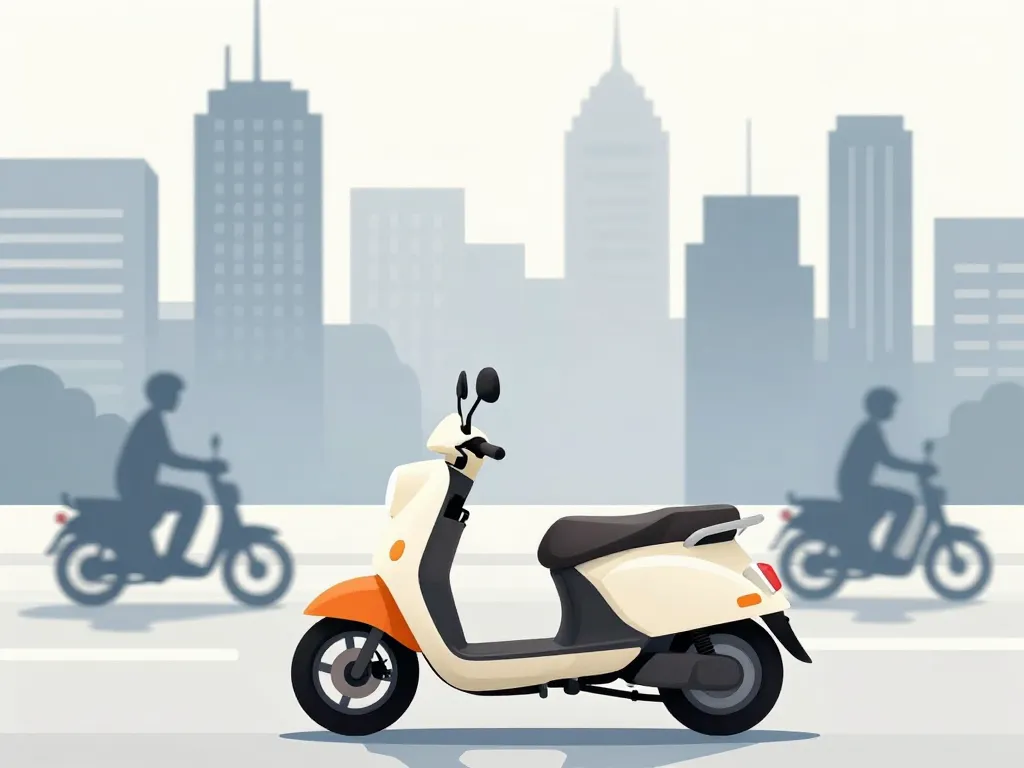 scooter zip compact devant environnement urbain