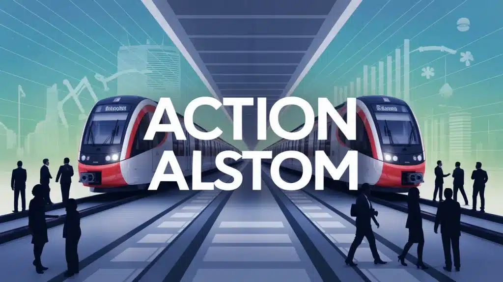 Illustration vectorielle Action Alstom croissance et redressement financier