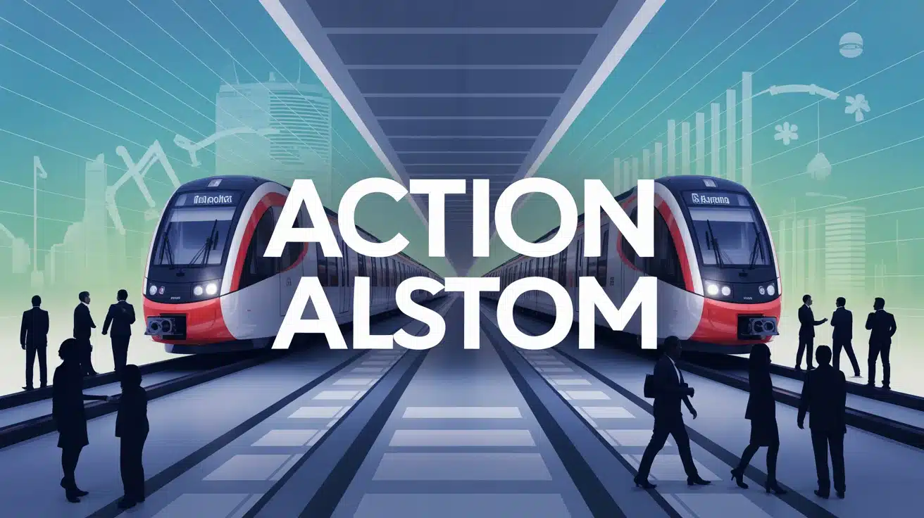 Illustration vectorielle Action Alstom croissance et redressement financier