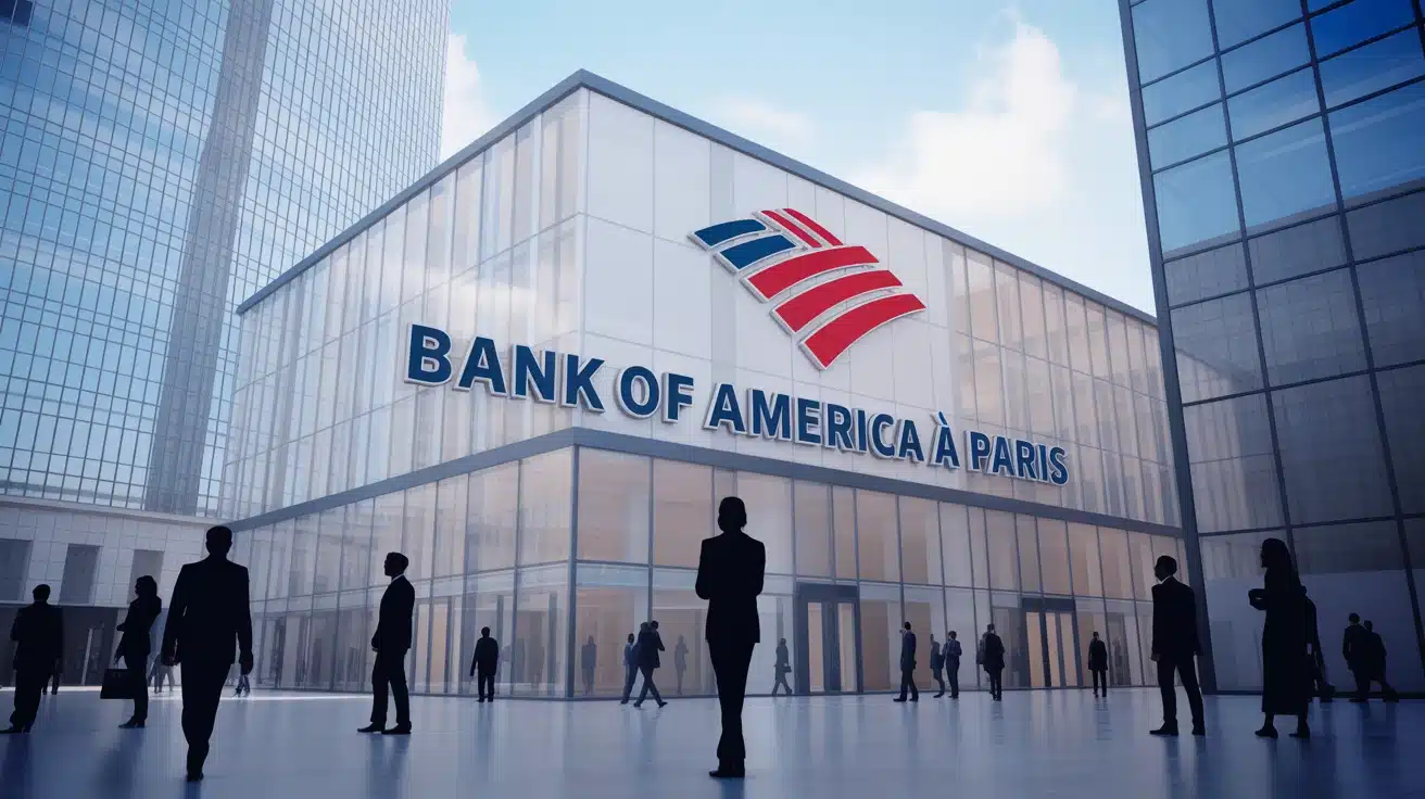 Illustration vectorielle Bank of America à Paris finance internationale