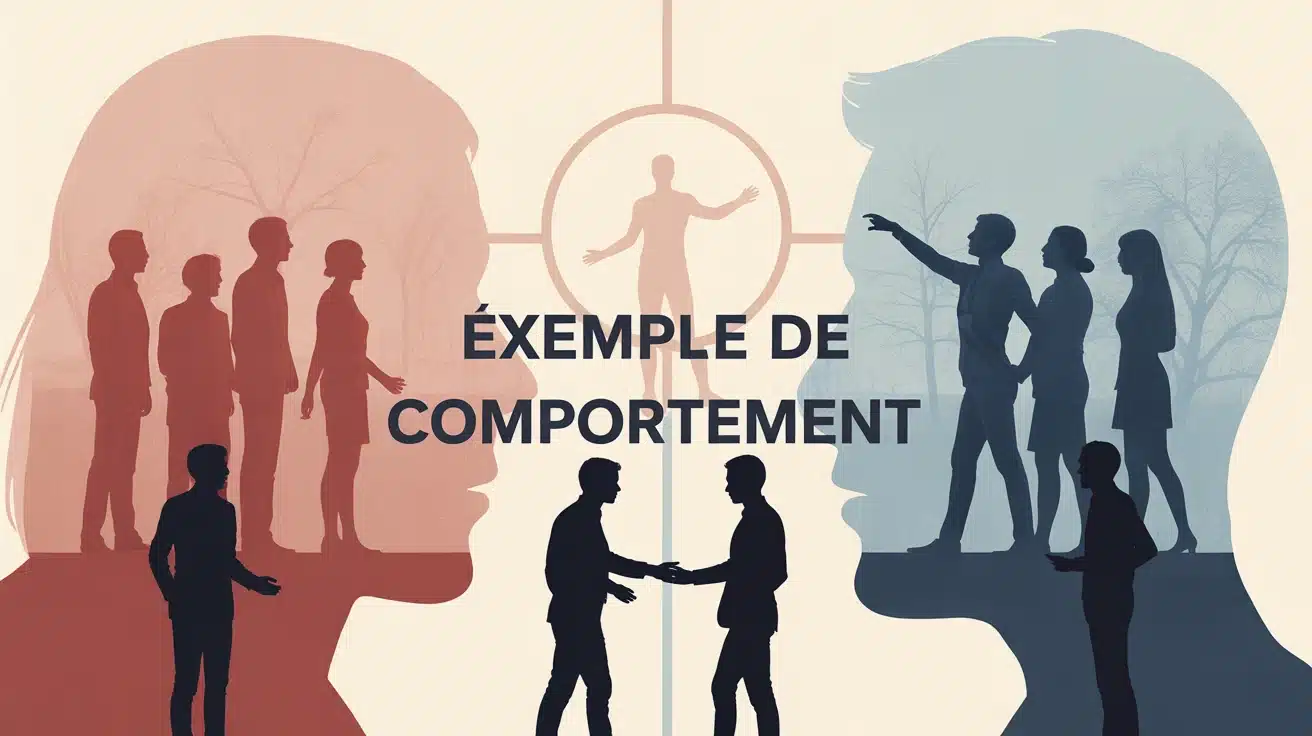 illustration vectorielle exemple de comportement avec silhouettes humaines