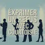 illustration vectorielle exprimer un refus avec courtoisie scène professionnelle et personnelle