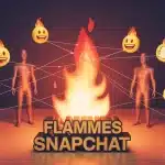 illustration vectorielle flammes Snapchat avec emojis feu et utilisateurs connectés