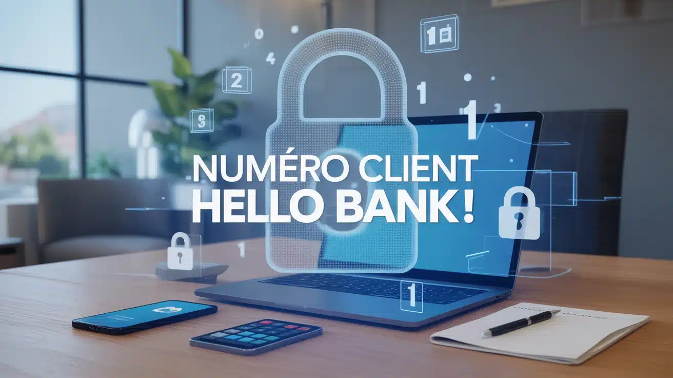 Illustration numérique sécurisée numéro client Hello bank!
