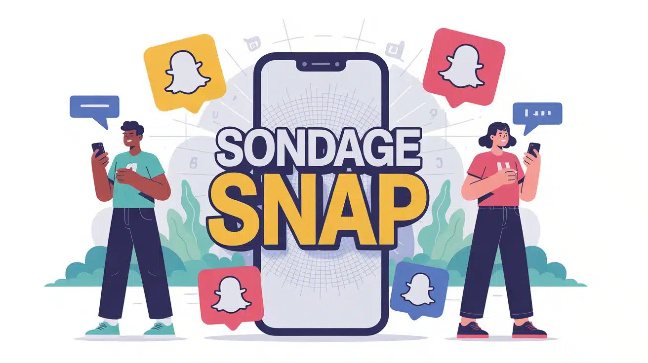 Illustration sondage Snap interaction sociale numérique sur smartphone