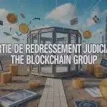 Illustration vectorielle sortie de redressement judiciaire The Blockchain Group