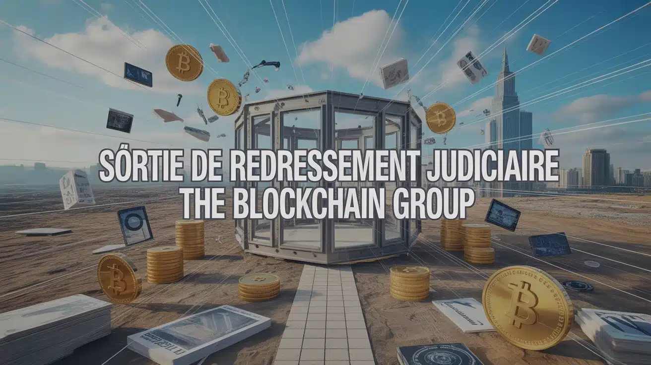 Illustration vectorielle sortie de redressement judiciaire The Blockchain Group