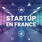 Illustration vectorielle startup en France avec technologie et croissance