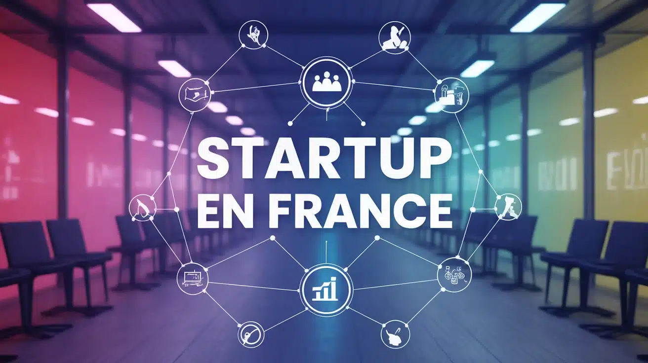 Illustration vectorielle startup en France avec technologie et croissance