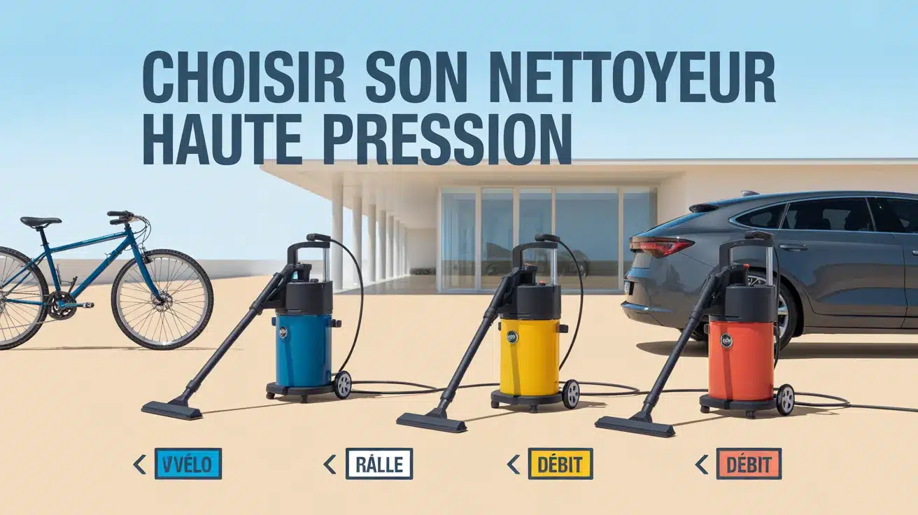 Comparateur nettoyeur haute pression devant surfaces à nettoyer
