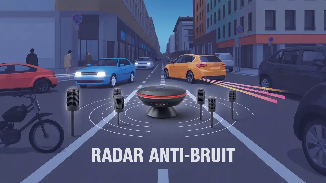 radar anti bruit urbain avec voitures et moto