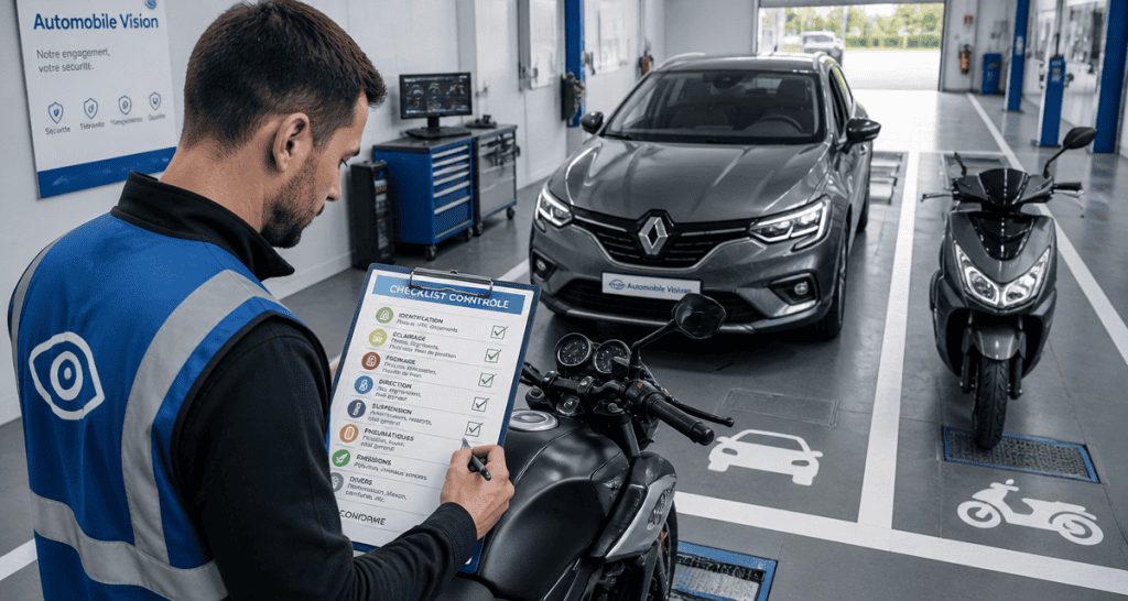 Automobile Vision contrôle technique centre moto voiture scooter