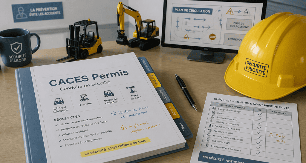 CACES permis dossier casque chantier