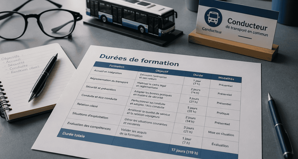 combien de temps dure la formation chauffeur de bus