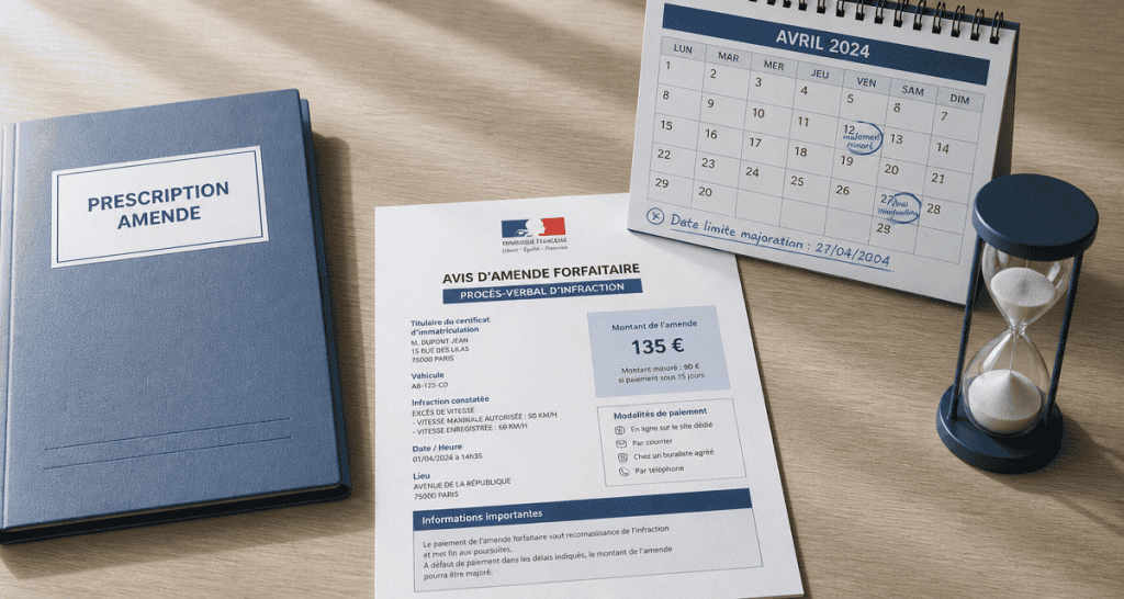 delai prescription amende calendrier sablier dossier