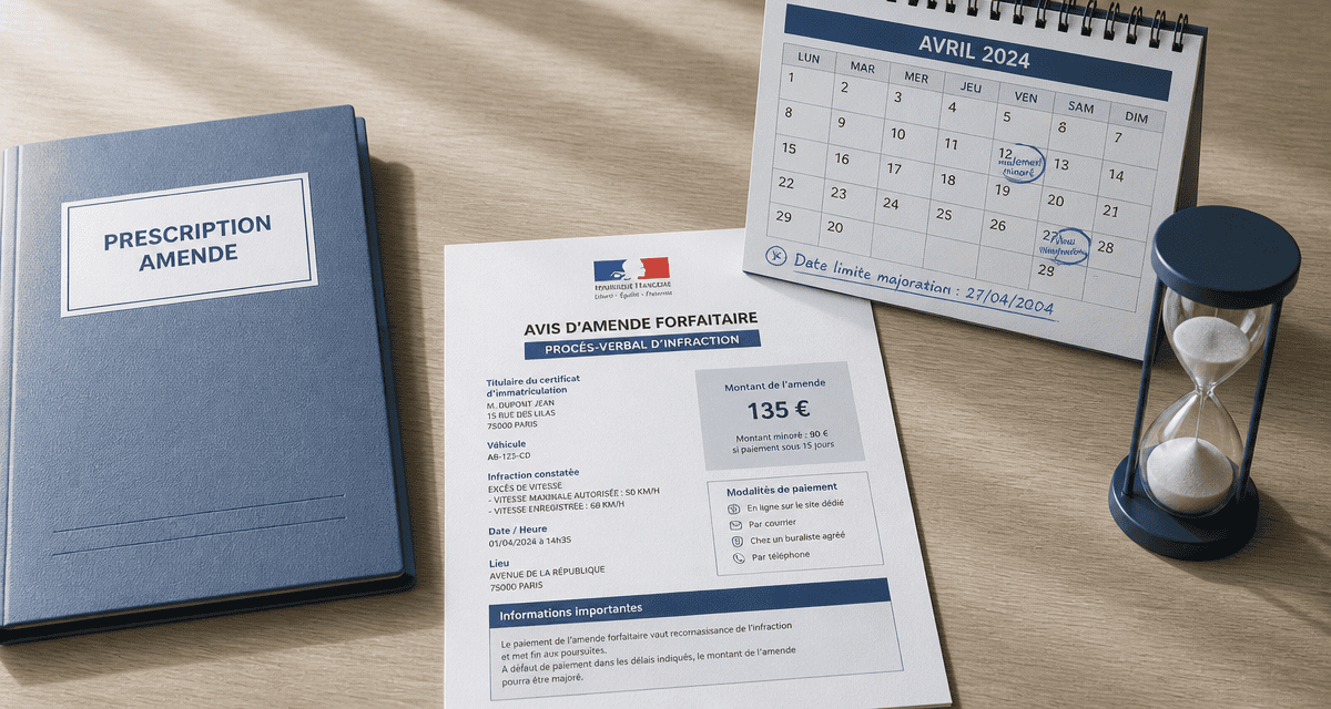 delai prescription amende calendrier sablier dossier