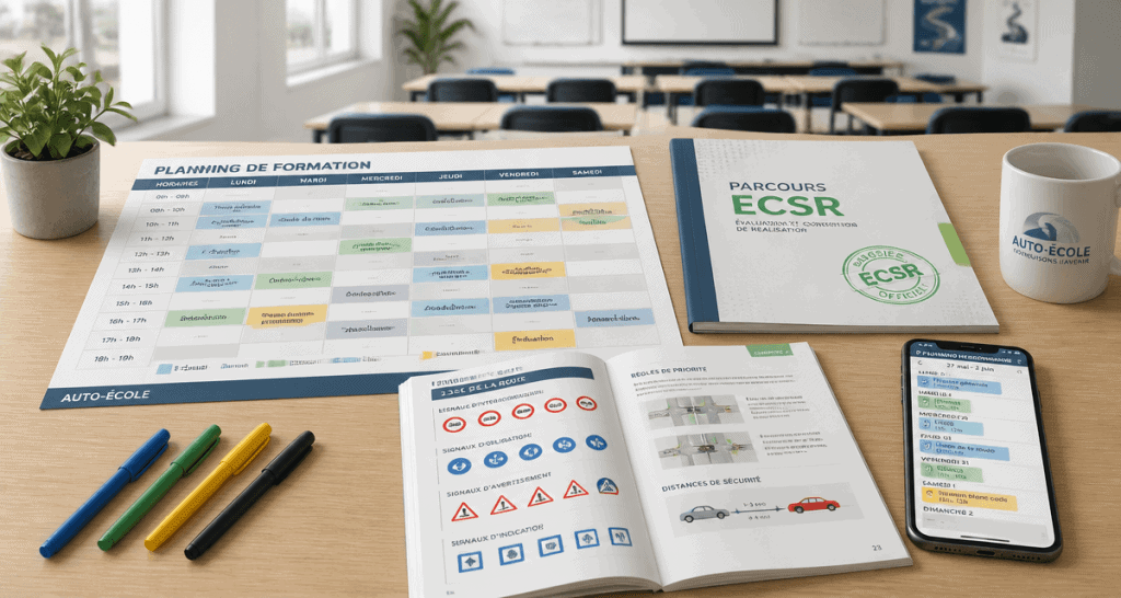 durée formation moniteur auto ecole bureau planning