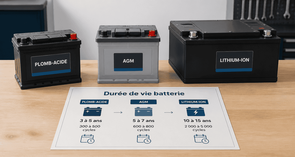 Durée de vie batterie voiture, types et infographie