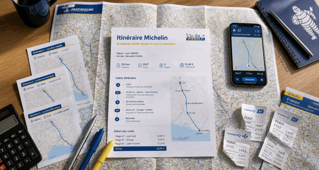 michelin itineraire carte route smartphone