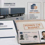 prix permis c1e formulaire et camion miniature