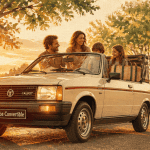 talbot samba convertible cabriolet années 80 en famille