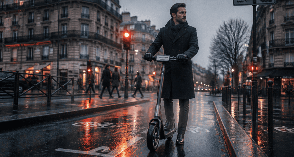 trottinette adulte moderne en ville