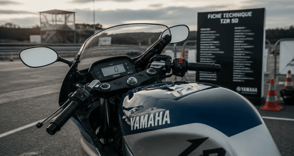 yamaha tzr 50 garée proche circuit