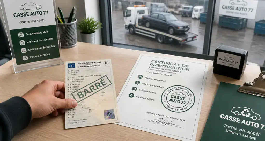 casse auto 77 carte grise et certificat destruction